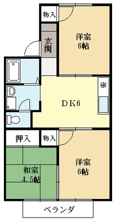 富野荘駅 徒歩12分 2階の物件間取画像